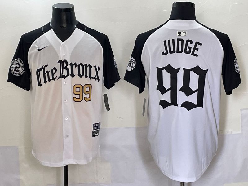 Men 2025 New York Yankees #99 Judge White black Five generations Joint Name Nike MLB Jersey style 52